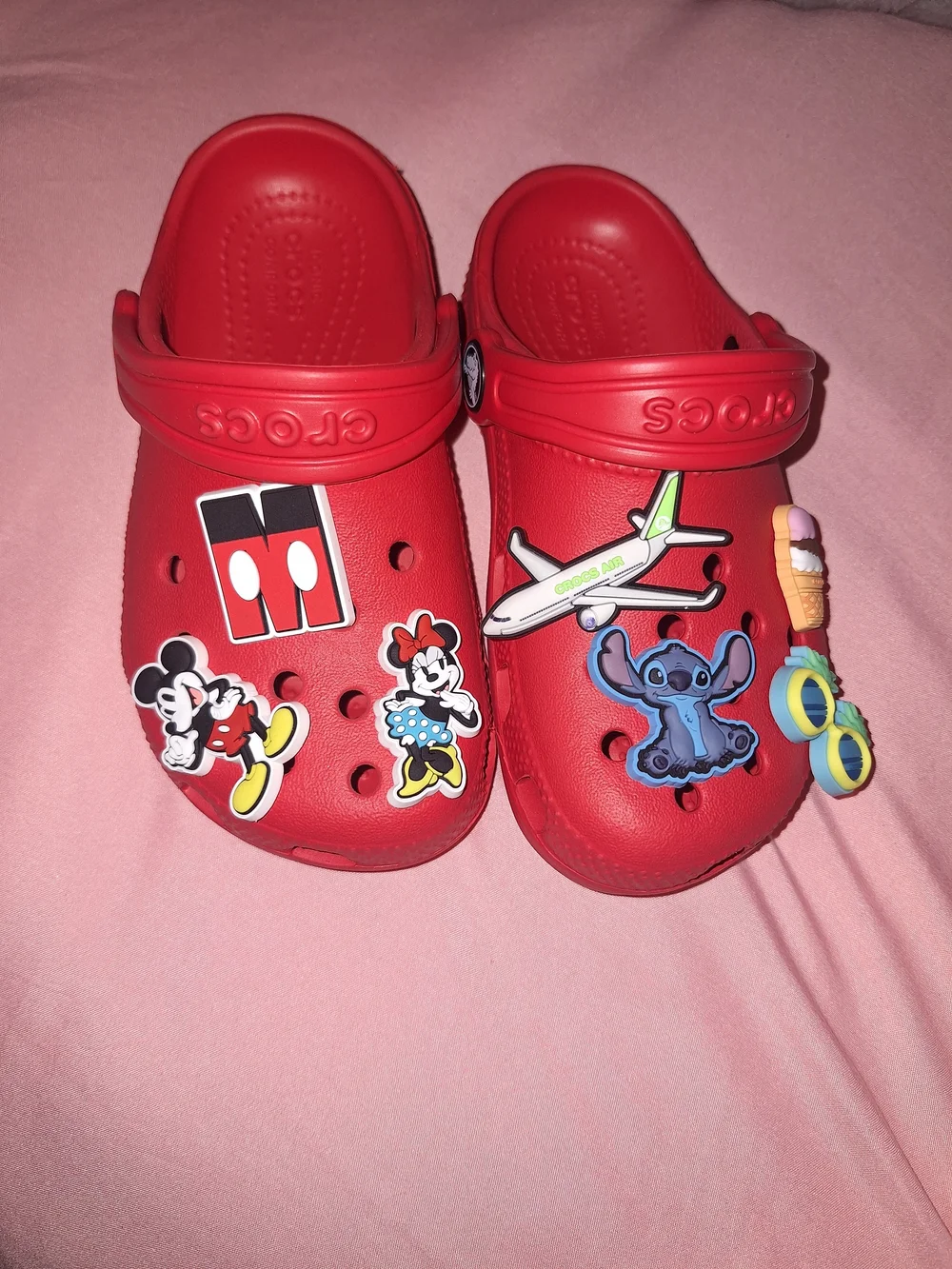 Crocs Kids Red Classic Clog with Character Jibbitz 10C
